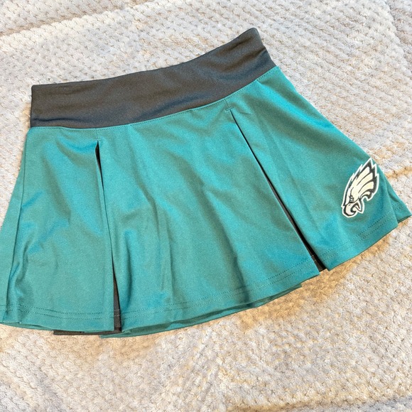 NFL Pants - NFL Philadelphia Eagles Girls Pleated Skort Green Black Size Small 7/8 Cheer